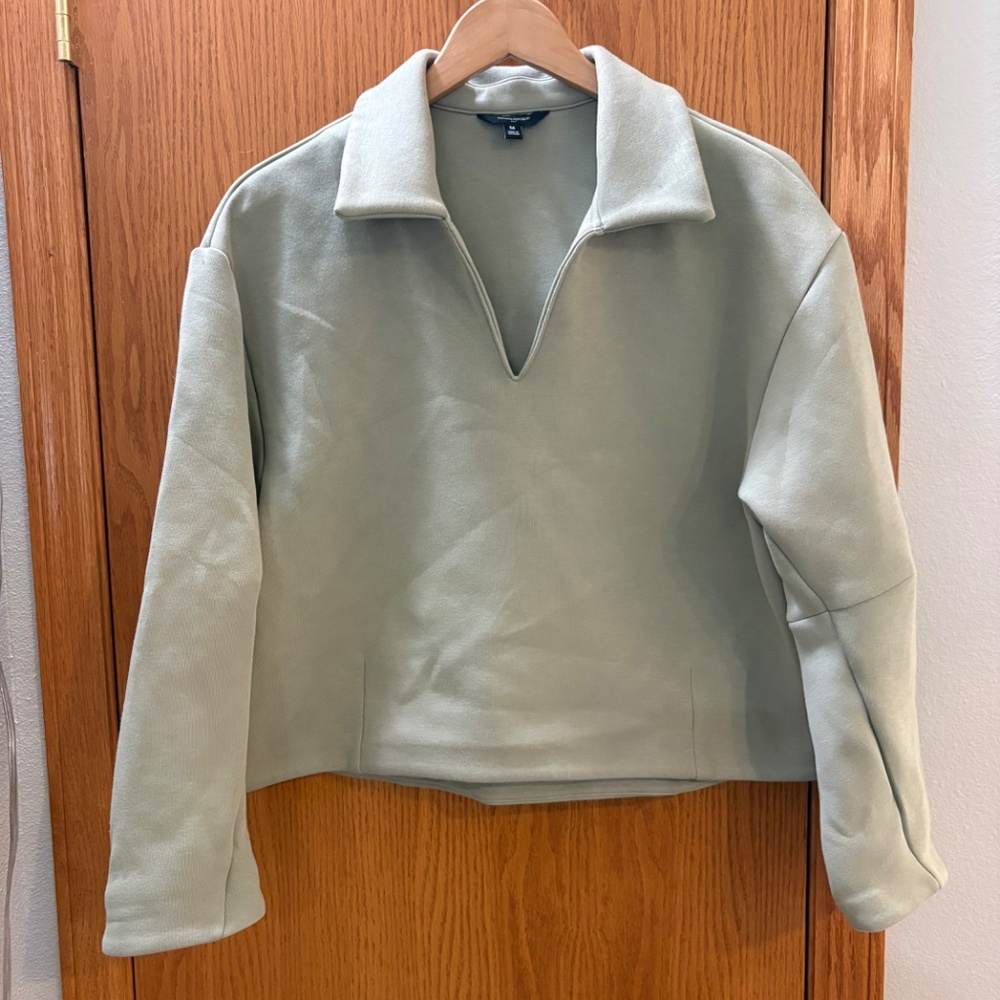 Banana Republic Scuba Popover Sweatshirt sz M - Picture 2 of 4